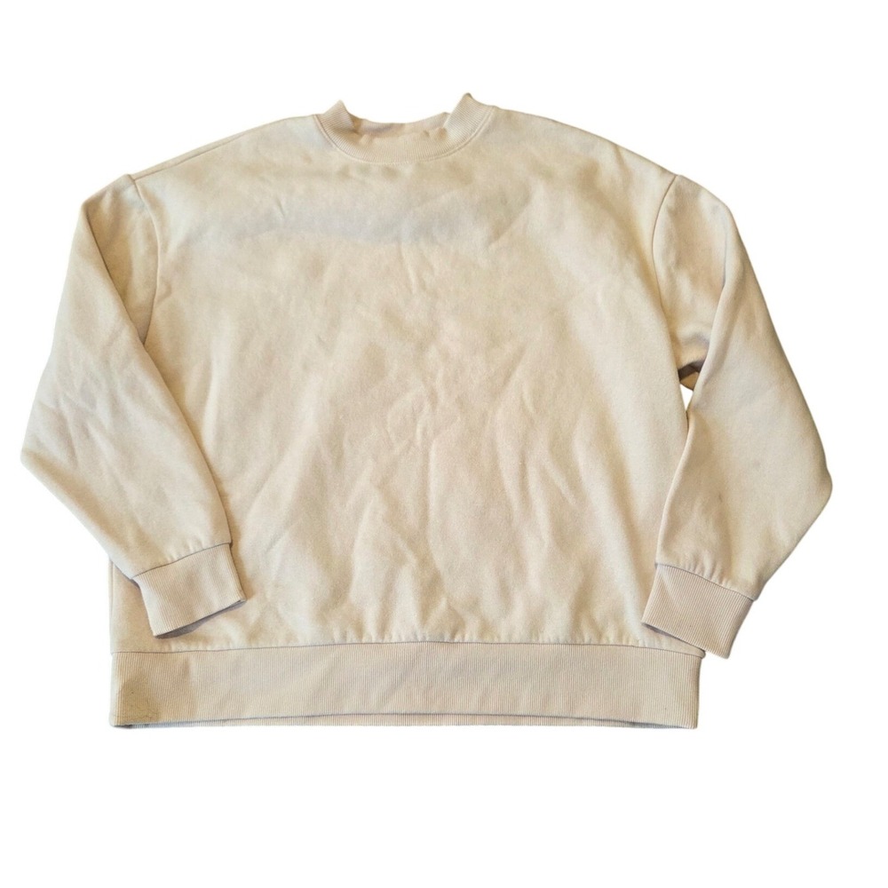 STOIC Mock Neck‎ Long Sleeve Sweatshirt Beige Casual Top Size S
